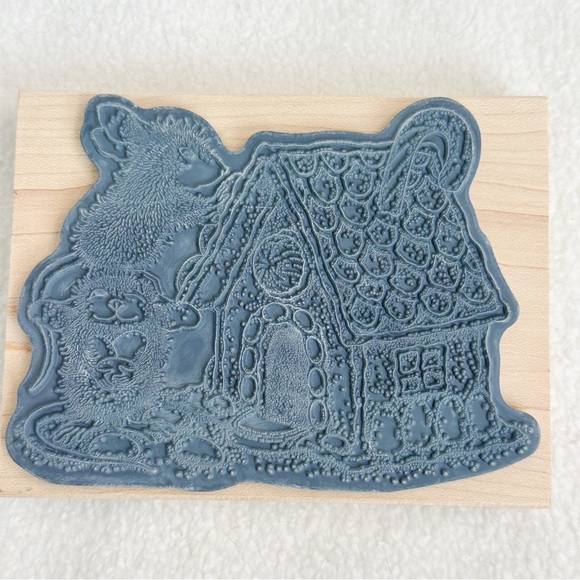 Stampendous NWT Gingerbread House HMR16 Wood Mounted Rubber Stamp - Picture 13 of 16